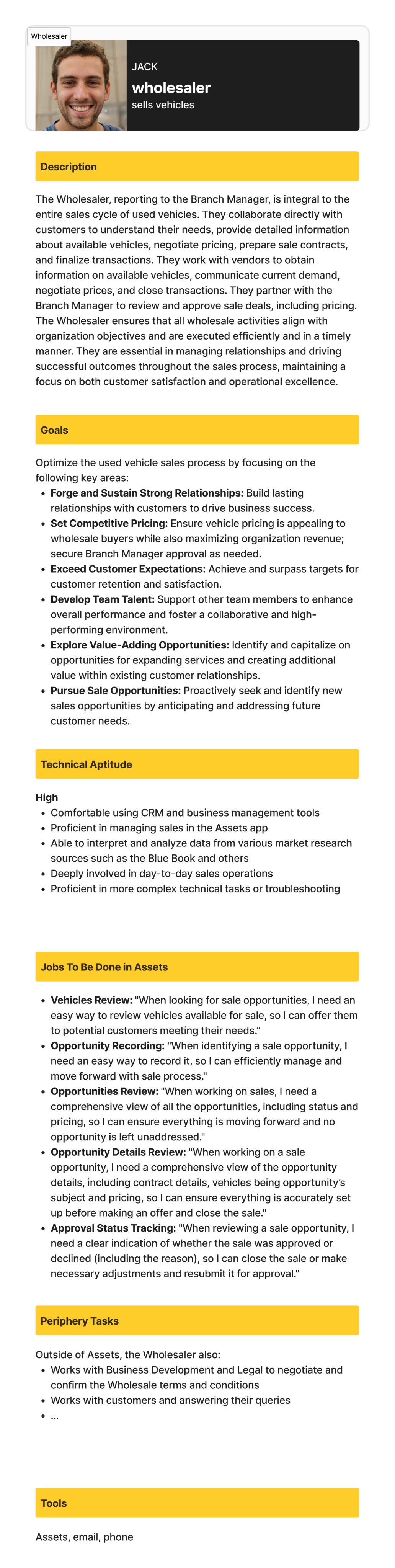 Persona: Jack - wholesaler